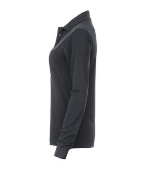 Damen Arbeits Langarm Poloshirt mit Brusttasche ~ carbon XL