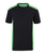 Herren Arbeits T-Shirt mit Kontrast Level 2 ~ schwarz/lime-grün 5XL
