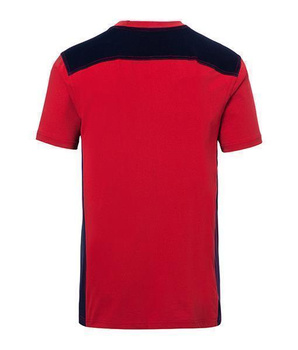 Herren Arbeits T-Shirt mit Kontrast Level 2 ~ rot/navy XL
