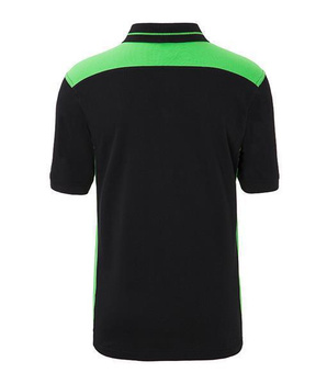 Herren Arbeits Poloshirt mit Kontrast Level 2 ~ schwarz/lime-grn M