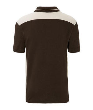 Herren Arbeits Poloshirt mit Kontrast Level 2 ~ braun/steingrau XS