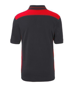 Herren Arbeits Poloshirt mit Kontrast Level 2 ~ carbon/rot XL