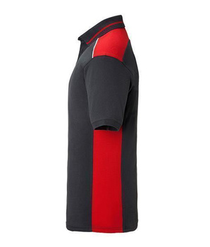 Herren Arbeits Poloshirt mit Kontrast Level 2 ~ carbon/rot 4XL