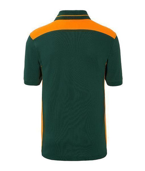 Herren Arbeits Poloshirt mit Kontrast Level 2 ~ dunkelgrn/orange XS