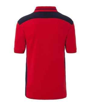 Herren Arbeits Poloshirt mit Kontrast Level 2 ~ rot/navy XL