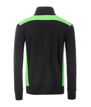 Arbeits Sweatshirt Reiverschluss Level 2 ~ schwarz/lime-grn XS