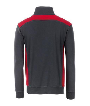 Arbeits Sweatshirt Reiverschluss Level 2 ~ carbon/rot XXL