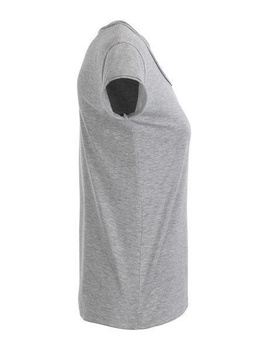 Damen T-Shirt mit stylischem Rollsaum ~ grau-heather XS