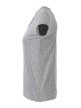 Damen T-Shirt mit stylischem Rollsaum ~ grau-heather XL