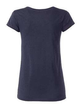 Damen T-Shirt mit stylischem Rollsaum ~ navy L