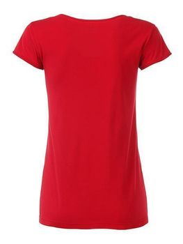 Damen T-Shirt mit stylischem Rollsaum ~ rot L