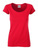 Damen T-Shirt mit stylischem Rollsaum ~ rot L