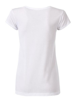 Damen T-Shirt mit stylischem Rollsaum ~ wei XS