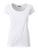 Damen T-Shirt mit stylischem Rollsaum ~ weiß L