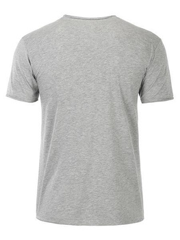 Herren T-Shirt mit stylischem Rollsaum ~ grau-heather L