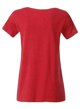 Tailliertes Damen T-Shirt aus Bio-Baumwolle ~ karmin-rot-melange M