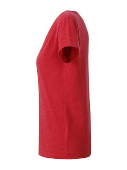 Tailliertes Damen T-Shirt aus Bio-Baumwolle ~ karmin-rot-melange M