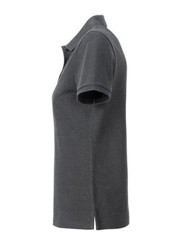 Damen Basic Poloshirt aus Bio Baumwolle ~ schwarz-heather XXL