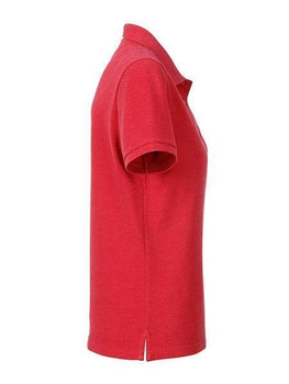 Damen Basic Poloshirt aus Bio Baumwolle ~ karmin-rot-melange S
