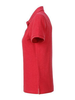 Damen Basic Poloshirt aus Bio Baumwolle ~ karmin-rot-melange XXL