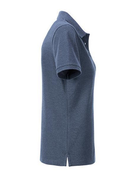 Damen Basic Poloshirt aus Bio Baumwolle ~ hell-denim-melange M