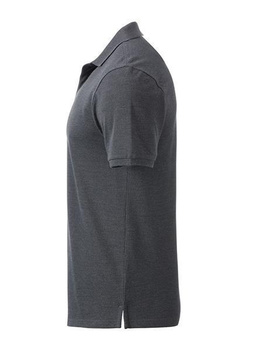 Herren Basic Poloshirt aus Bio Baumwolle ~ schwarz-heather L