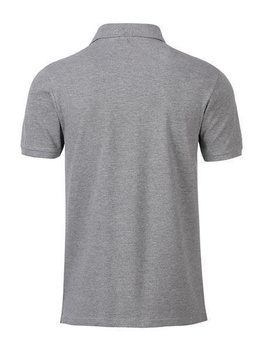 Herren Basic Poloshirt aus Bio Baumwolle ~ grau-heather L
