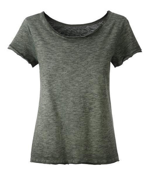 Damen Vintage Shirt aus Bio-Baumwolle ~ dusty-olive XL