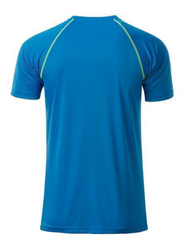 Herren Funktions-Sport T-Shirt ~ bright-blau/bright-gelb L