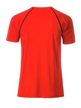 Herren Funktions-Sport T-Shirt ~ bright-orange/schwarz S