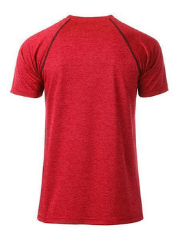 Herren Funktions-Sport T-Shirt ~ rot-melange/titan S