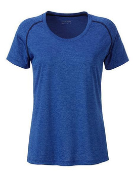 Damen Funktions-Sport T-Shirt ~ blau-melange/navy XXL