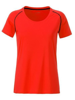 Damen Funktions-Sport T-Shirt ~ bright-orange/schwarz XS