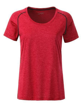 Damen Funktions-Sport T-Shirt ~ rot-melange/titan S
