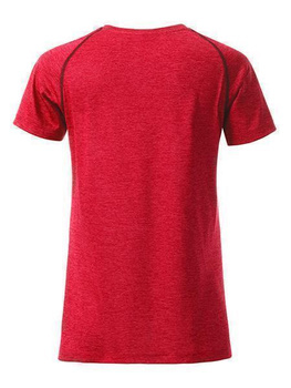 Damen Funktions-Sport T-Shirt ~ rot-melange/titan M