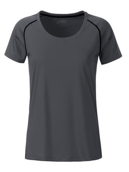 Damen Funktions-Sport T-Shirt ~ titan/schwarz M