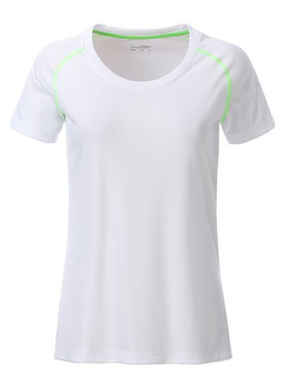 Damen Funktions-Sport T-Shirt ~ wei/bright-grn L