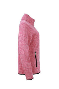 Damen Strickfleece Jacke  ~ pink-melange/off-wei M