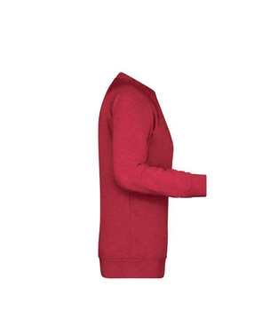 Damen Sweatshirt aus Bio-Baumwolle ~ carmine-rot-melange XL