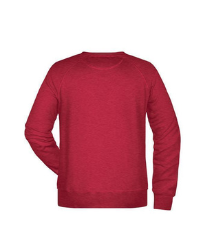 Herren Sweatshirt aus Bio-Baumwolle ~ carmine-rot-melange M