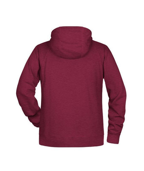 Herren Kapuzensweater aus Bio Baumwolle ~ burgundy-melange M