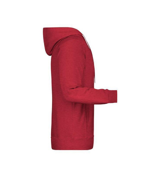 Herren Kapuzensweater aus Bio Baumwolle ~ carmine-rot-melange S