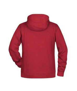 Herren Kapuzensweater aus Bio Baumwolle ~ carmine-rot-melange L