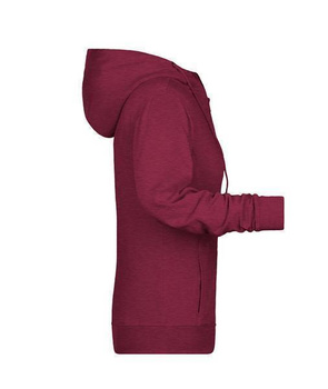 Damen Sweat-Jacke 8025 ~ burgundy-melange XL
