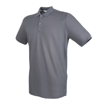 Herren Microfine-Piqu Polo Shirt~ stahlgrau 3XL
