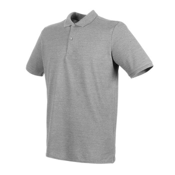 Herren Microfine-Piqu Polo Shirt~ Heather grau 4XL