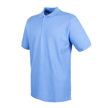 Herren Microfine-Piqu Polo Shirt~ Mid blau M