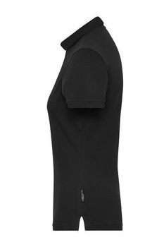 Damen BIO Stretch Poloshirt ~ schwarz M