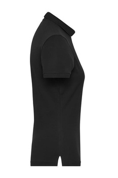 Damen BIO Stretch Poloshirt ~ schwarz XXL