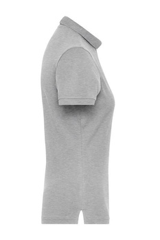 Damen BIO Stretch Poloshirt ~ grau-heather XS
